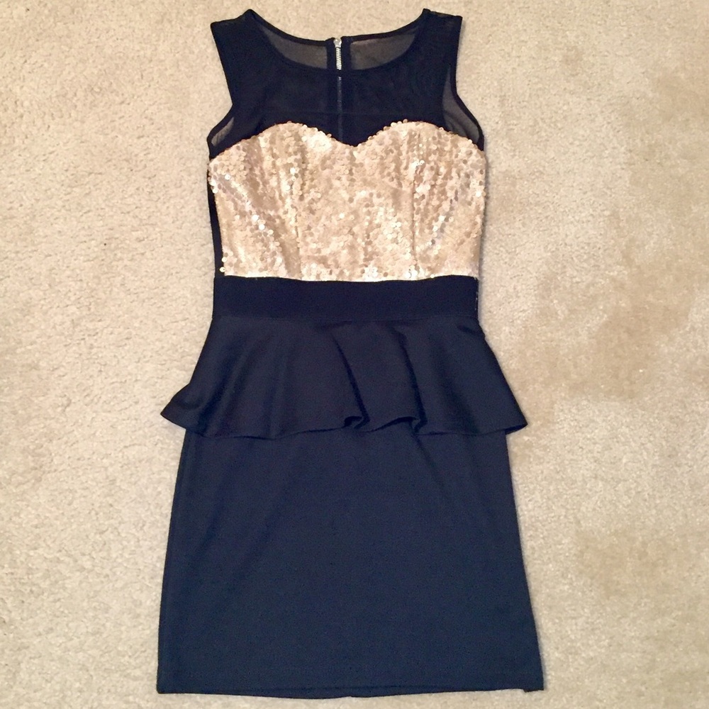 Black and gold dress